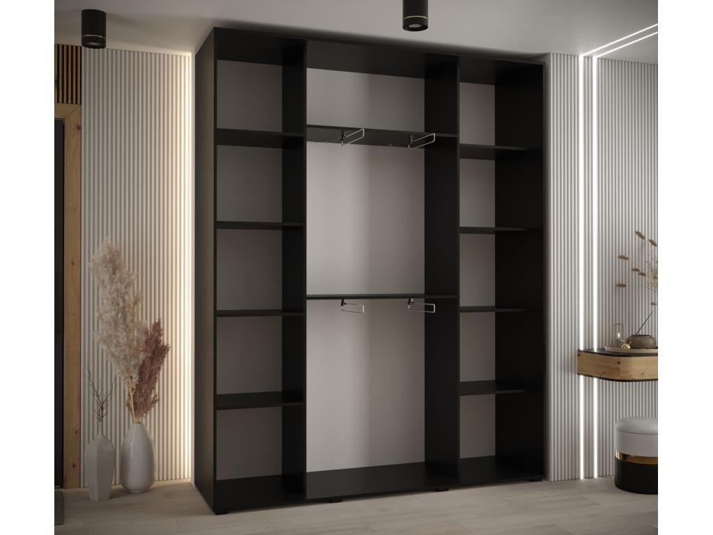 Dormeva 2 Sliding Door Wardrobe 235.2/190/45 3 Doors Black/Black OOSI37906