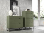 Dormeva 5-drawer chest in lacquered wood and black steel - Cream color KDDY40501