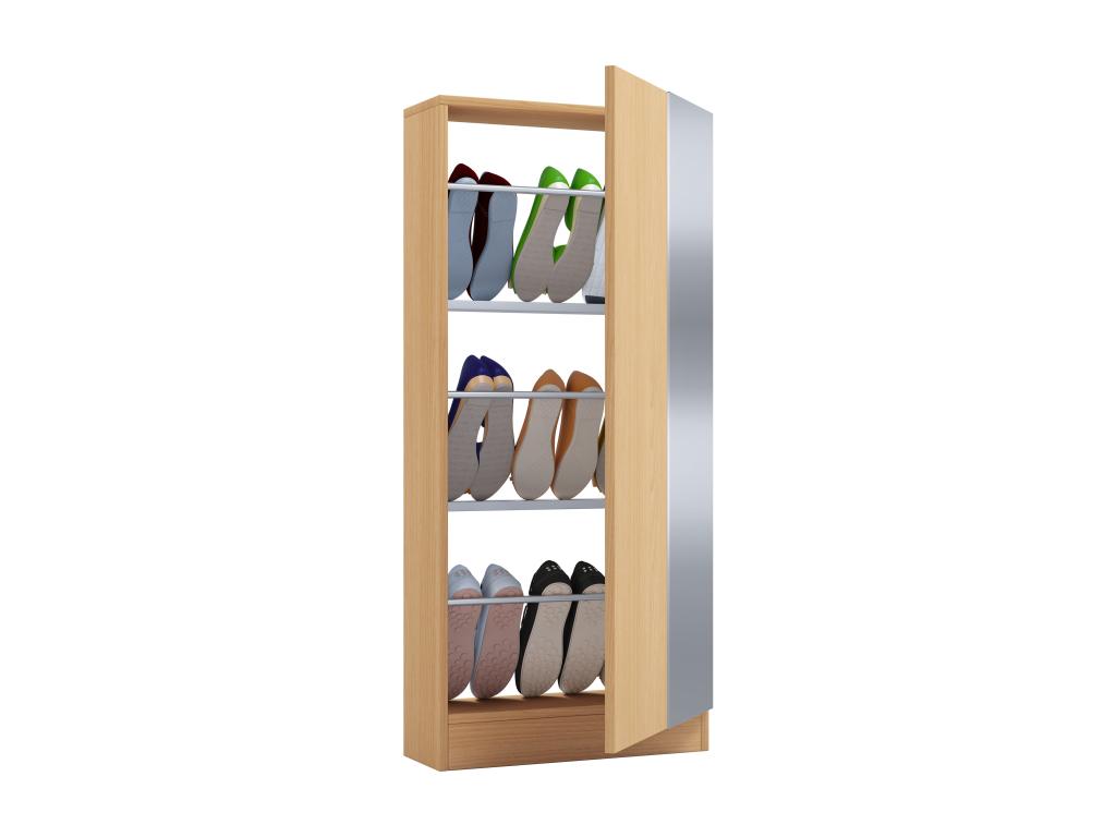 Dormeva wooden shoe cabinet, shoe chest, shoe rack, Fulisa L mirror, beech GRGI50595