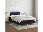 Upholstered bed base with mattress and LED lighting, black, 120x200 cm, fabric CQDW47828