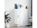 Glossy white wall cabinet 34.5x34x90 cm engineered wood CWSU74481