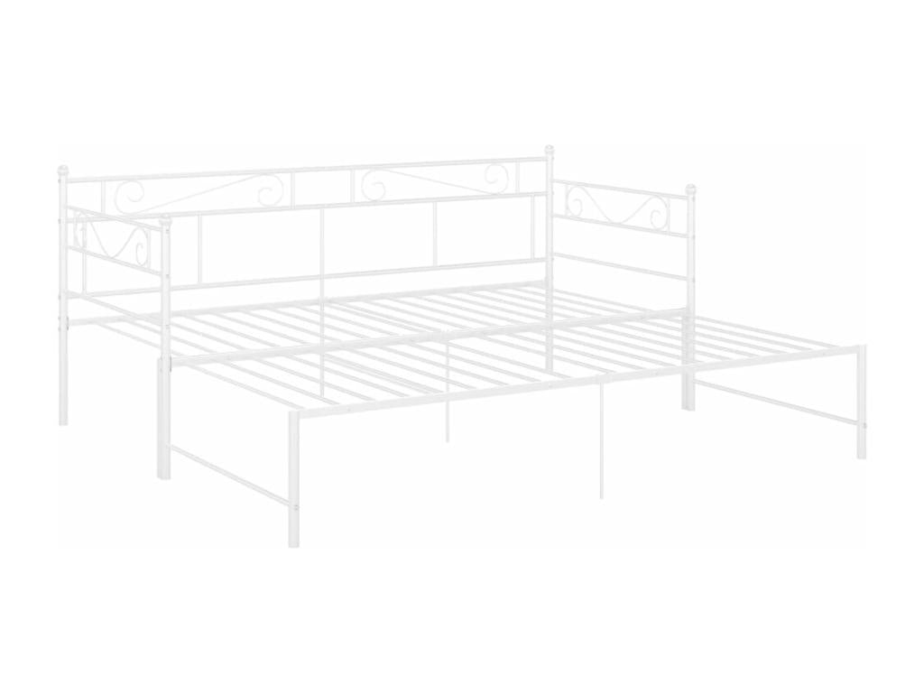 Extendable Sofa Bed Frame, White Metal, 90x200 cm, CEFF79730