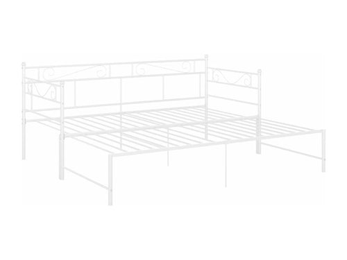 Extendable Sofa Bed Frame, White Metal, 90x200 cm, CEFF79730