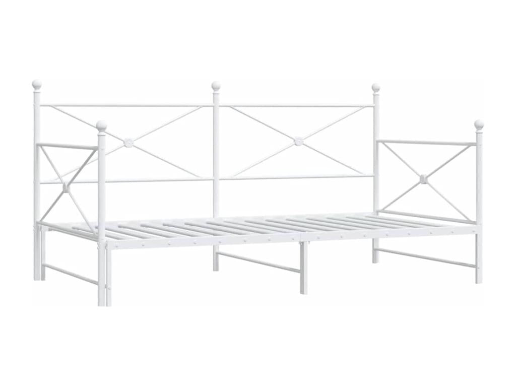 Daybed with pull-out bed (no mattress) white 100x200cm steel JOUR80457