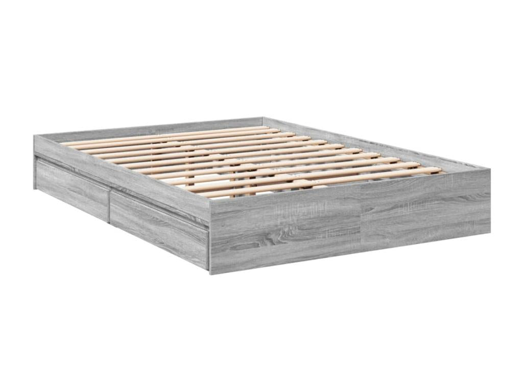 Dormeva grey bed frame and drawers 120x200cm engineered wood BHUX73802