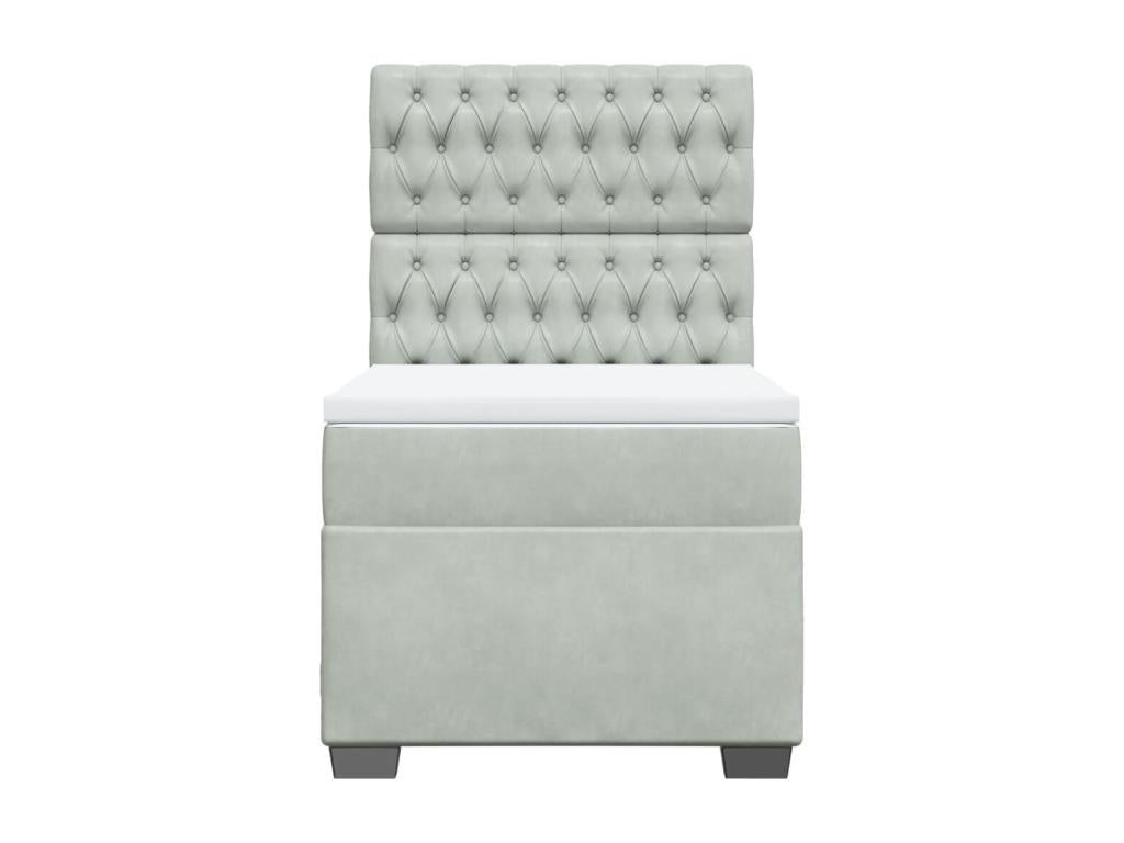 Dormeva bed base and mattress, light grey, 100x200cm, velvet, IKWL69359