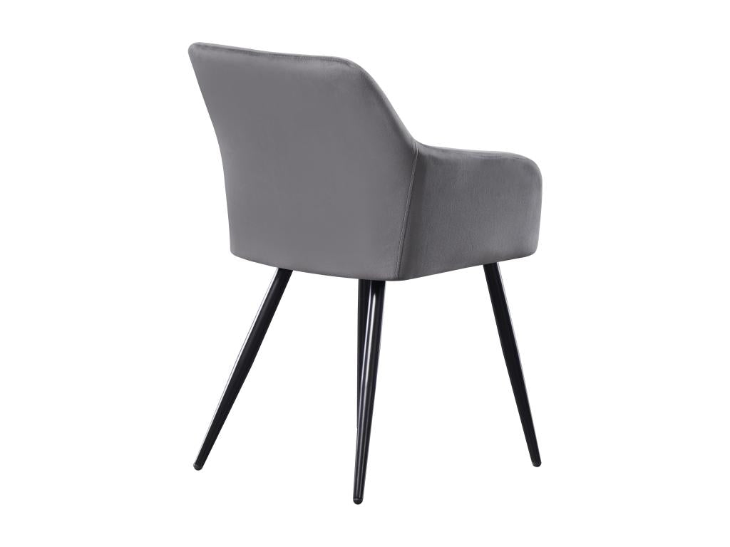 Set of 6 Dormeva dining chairs - Velvet upholstered with metal legs - Dark Grey MCWO95701