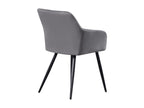 Set of 6 Dormeva dining chairs - Velvet upholstered with metal legs - Dark Grey MCWO95701