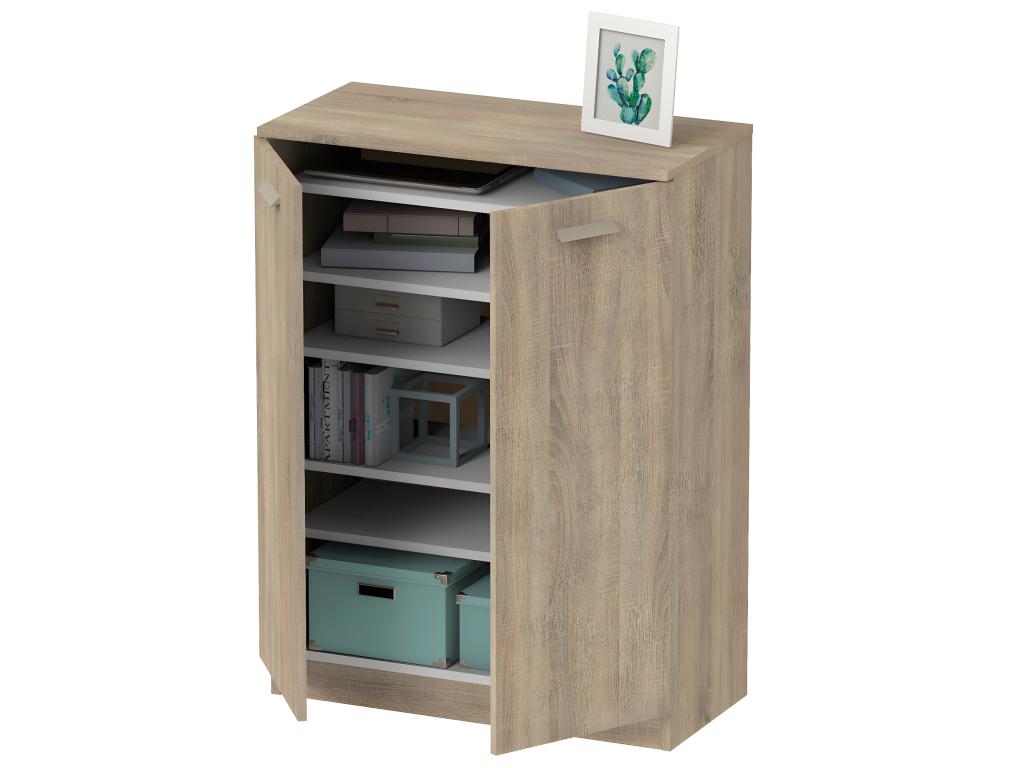 Chest of drawers with 2 doors, Dormeva color - Height 101 x Length 74 x Depth 36 cm VGHE05757