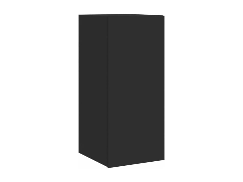 Wall-mounted TV units with LED lights, 2 pieces, black, 30.5x35x70 cm, EKUF07035