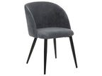Dining chair in pebble grey corduroy with black metal legs ZCAS24030
