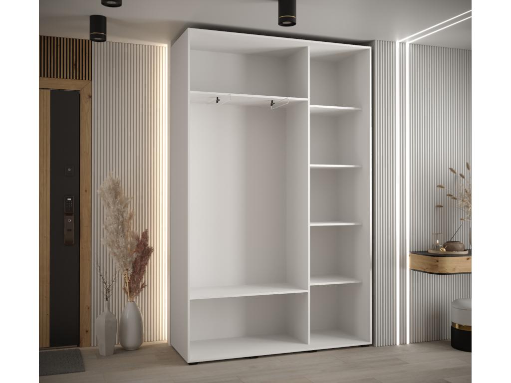 Dormeva 7 Sliding Door Wardrobe 235.2/150/45 3 Doors White/White/Silver FVKL84558