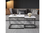 Set of 2 elegant nesting coffee tables in glossy marble effect Dormeva JNPY12498