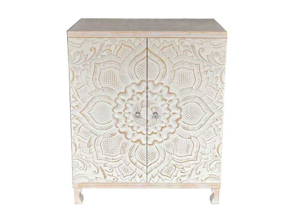 Wooden cabinet with 4 drawers and 2 doors 63x26x100 DWOU01671