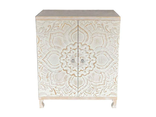 Wooden cabinet with 4 drawers and 2 doors 63x26x100 DWOU01671