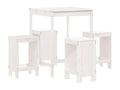 5-piece garden bar set, white, solid pine wood HWOD09857