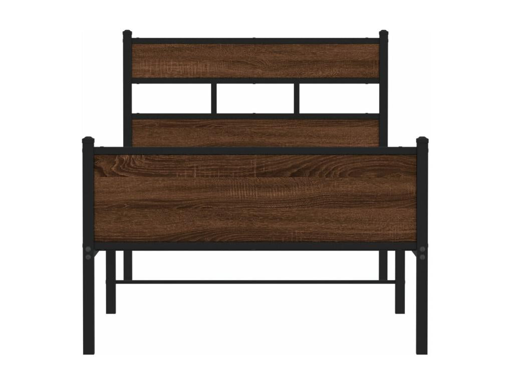 Bed frame without mattress, brown oak, 107x203 cm, KQBI08176