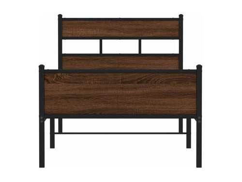 Bed frame without mattress, brown oak, 107x203 cm, KQBI08176