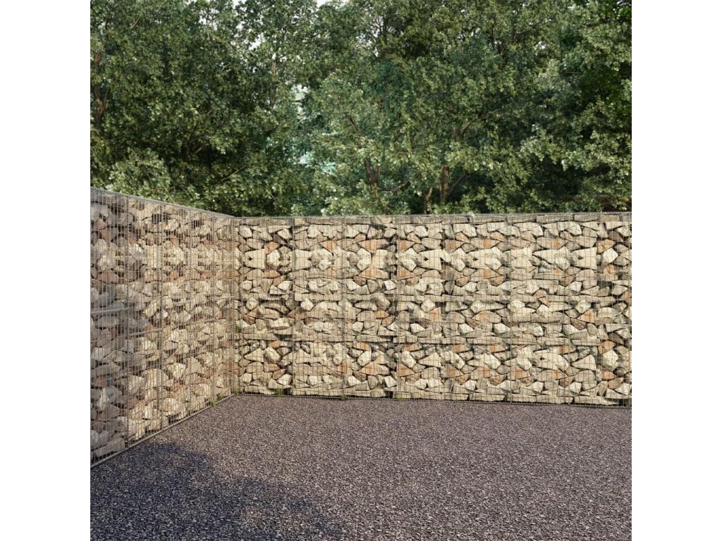 Gabion wall with lids, galvanized steel, 900x50x200, 2 XARG53787