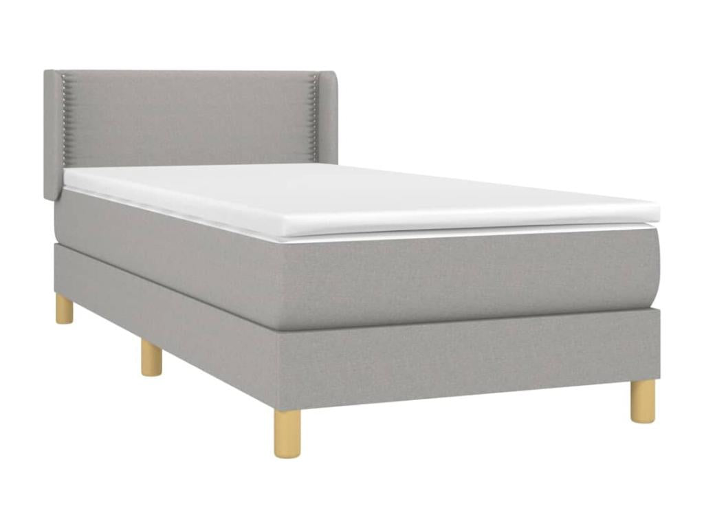 Zensova upholstered bed with light grey mattress 90x200 cm Zensova QPQE40885