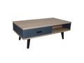 Solid oak and lacquered coffee table with 2 drawers and 2 shelves - 110W x 60D IRKV25539