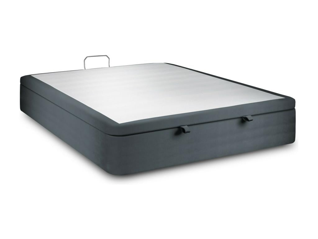 Storage bed base in anthracite grey velvet, 160x200 cm, H39 cm, EXCO79211