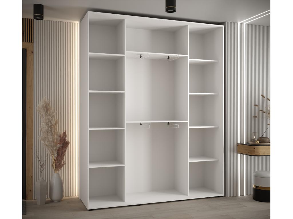 Dormeva 8 Sliding Door Wardrobe 235.2/190/45 3 Doors White/White/Silver GFXF90338