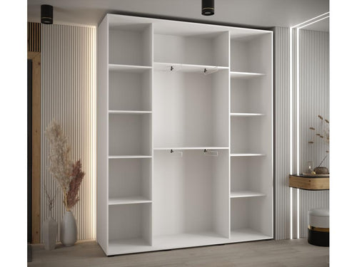 Dormeva 8 Sliding Door Wardrobe 235.2/190/45 3 Doors White/White/Silver GFXF90338