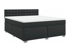 Dormeva bed base with mattress, black, 180x200 cm, faux leather, RJEW54343