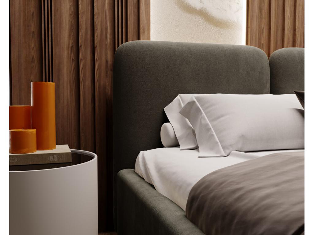 Upholstered bed with storage - 160x200 - double bed - velvet - dark grey - Dormeva ZDTF07275