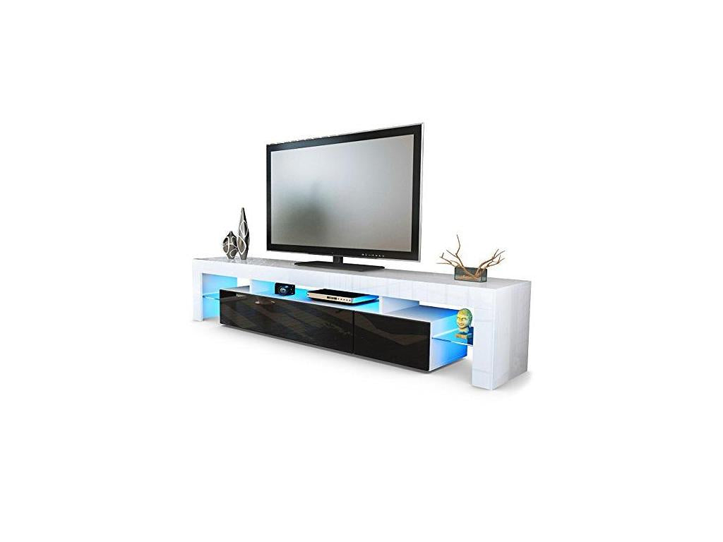 Black and White TV Stand 189cm with LED GGPS19199