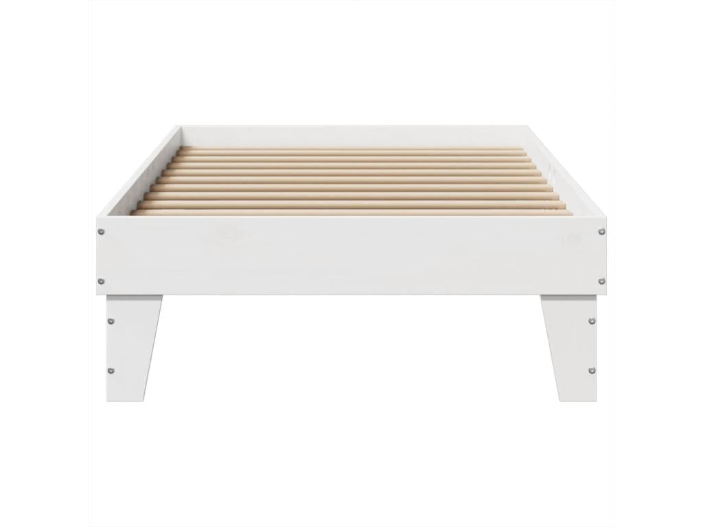 Bed frame without mattress, white, 75x190 cm, solid pine wood, LRUF10558
