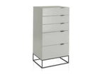 Dormeva 5-drawer chest in lacquered wood and black steel - Cream color KDDY40501