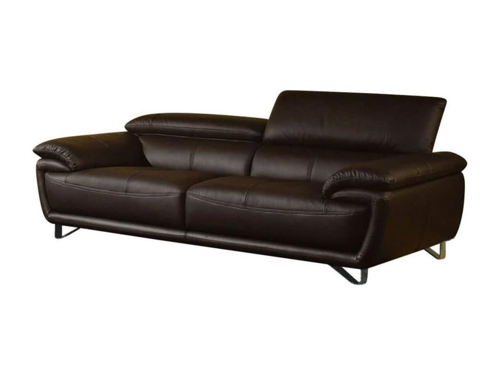 Dormeva 3-seater brown leather sofa - Right-hand corner MHMJ85679