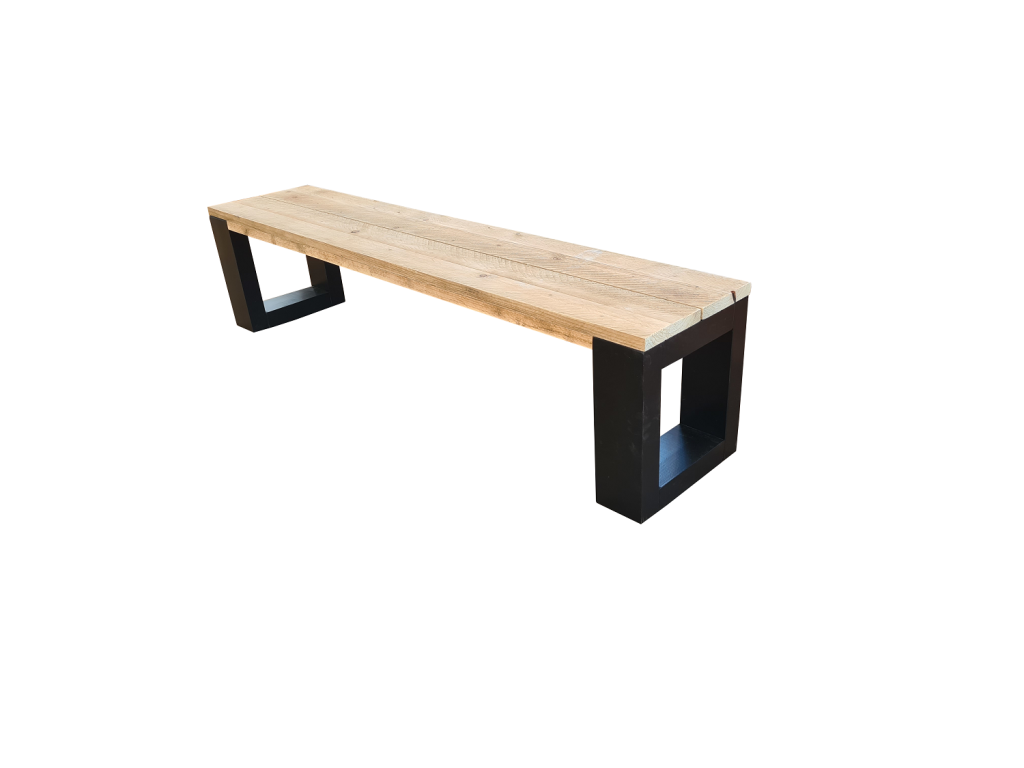 Dormeva - New Orleans Bench - wooden scaffolding 180Lx40Hx38D cm black MDHB27837