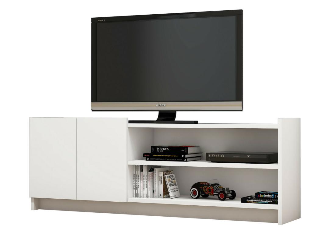 Niger design TV stand, melamine-faced chipboard in white, 141x50x29.5cm JWIZ17182