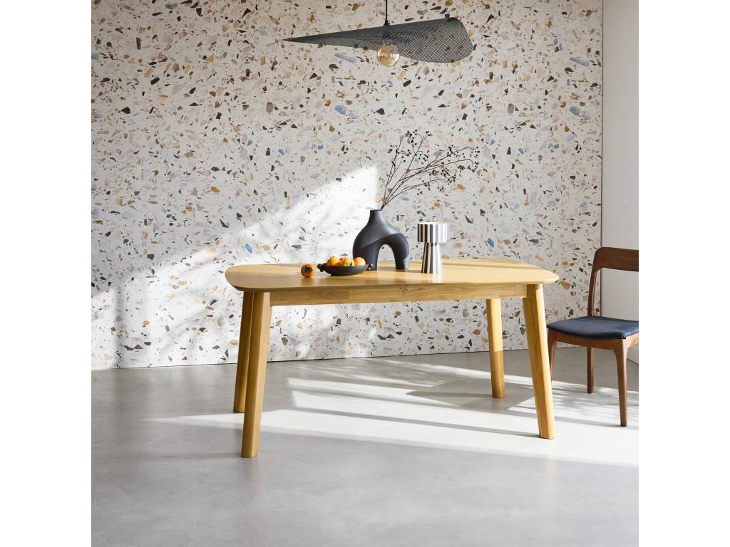 Extendable rectangular dining table 160-210cm - oak veneer - natural finish - W 160/210 x D 90 x H 76cm ALRQ75187