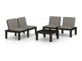 3-piece garden furniture set with cushions, grey plastic, 2 FVLQ41091