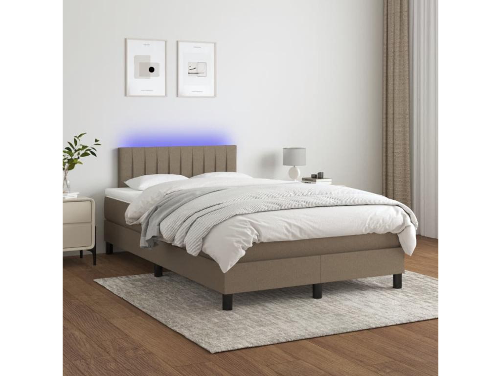 Dormeva bed base with mattress and LED lighting, 120x190 cm, fabric NARR67945