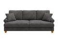 Comfortable 3-seater sofa in Chenille fabric with armrests, cushions and 2 pillows. Max load 300 kg - 220x76x86 cm ZFQS43176