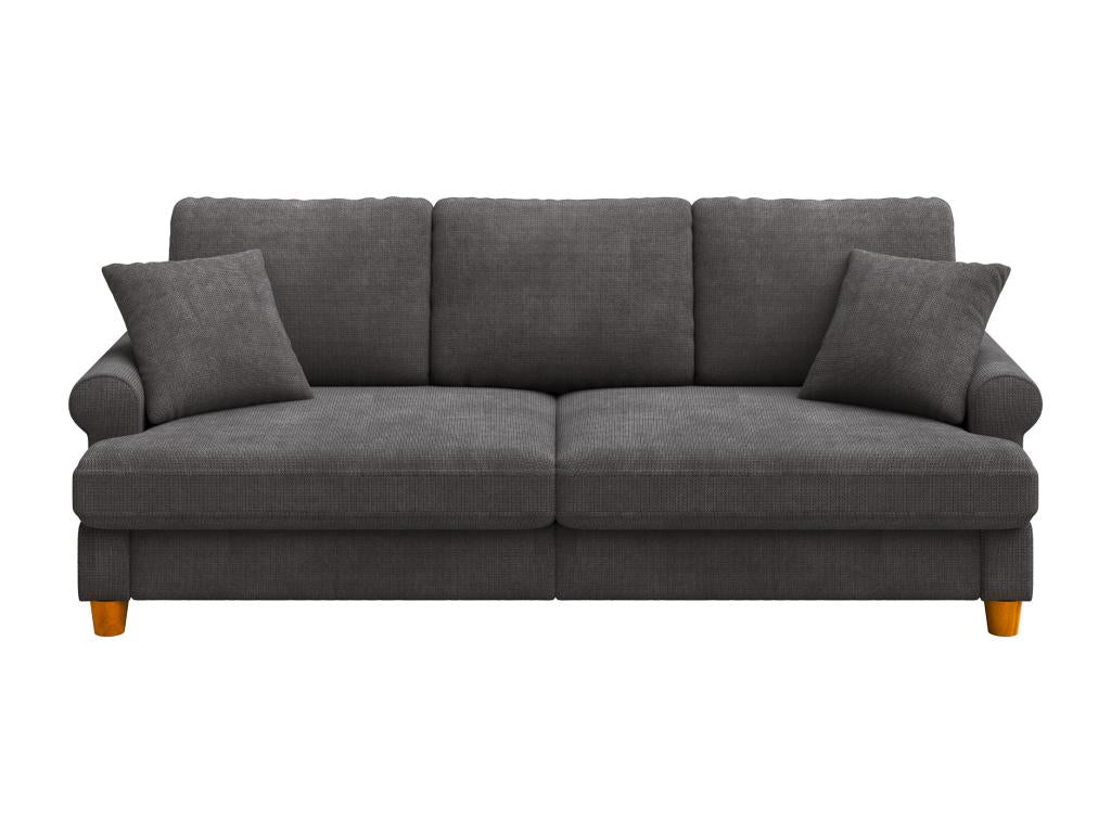 Comfortable 3-seater sofa in Chenille fabric with armrests, cushions and 2 pillows. Max load 300 kg - 220x76x86 cm ZFQS43176