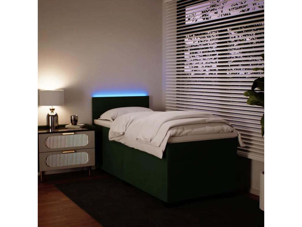 Dormeva bed base with mattress, dark green, 100x200 cm HUGV78604