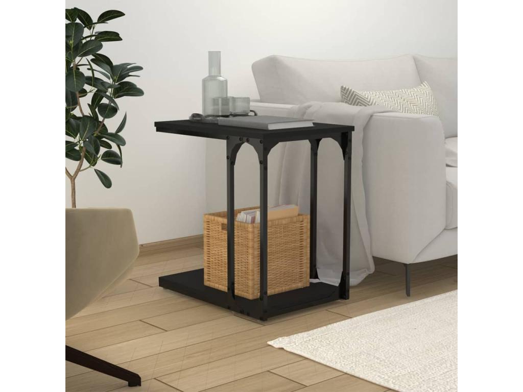 Black side table 50x35x52 Engineered wood NFQY79273