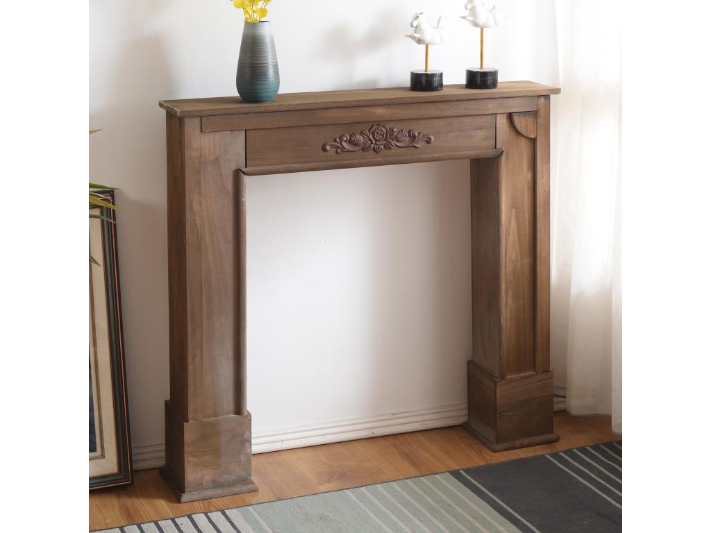 Dormeva Decorative Brown Wood Fireplace Frame 100x105x21 KQKM41420