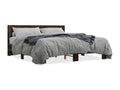 Bed frame without mattress, brown oak, 200x200 cm, EQTS85518
