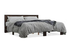 Bed frame without mattress, brown oak, 200x200 cm, EQTS85518