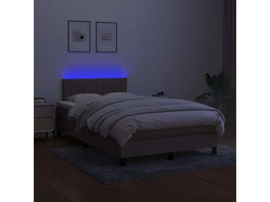 Dormeva bed base with mattress and LED lighting, 120x190 cm, fabric NARR67945