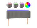 Dark Grey LED Headboard 147x16x78/88 cm Fabric INOA61903