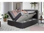 Complete box spring set including headboard, bed base, mattress, and mattress topper - Zensova luxury dark grey - 160x200 cm FIBW60332