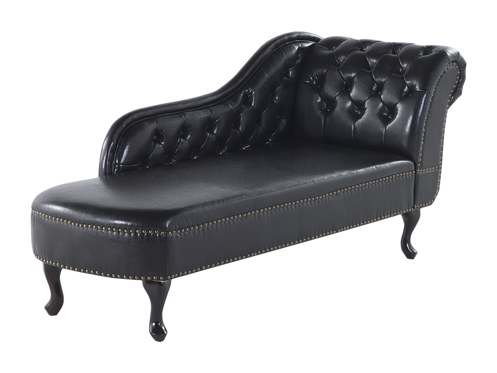 Dormeva Chaise Longue, Black PU Leather, Right Side, BHVJ99478